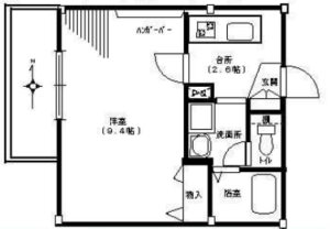 ボヌール高円寺402 見取り図