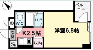 荻窪駅徒歩７分賃貸マンション女性向け1Ｋ間取り