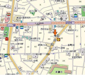 ヴェルビュ新中野1004　駅までのアクセスマップ