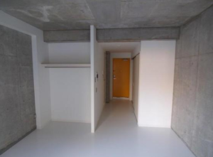 弘仁堂ビル2F1　バルコニーから玄関へにかけての居間スペース