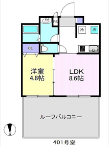 中野中央マンション401　間取り図