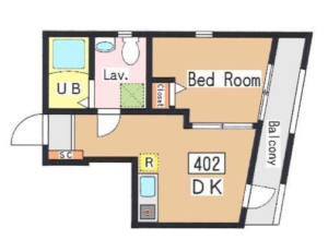 THE OXFORD FLAT 402　間取り図