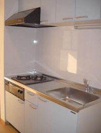 ヴィラ富士見 302 システムキッチンガス二口コンロ