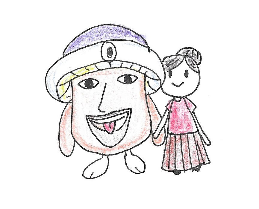 公式キャラクターまーるちゃんと高円寺の非公式キャラクター サイケでリーさんと一緒に