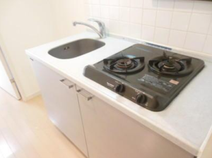 ヴェルト中野上鷺宮206 システムキッチンガス二口コンロ