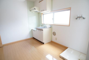 シティ・ソレイユⅡ302 ダイニングキッチンと室内洗濯機置き場