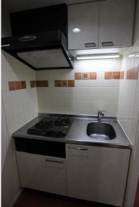 ステージファースト中野駅前　702　システムキッチンガス二口コンロ